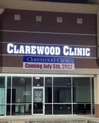 Exterior of Clarewood Clinic, immigration medical exam clinic in Houston, Texas