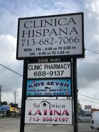 Exterior of Clinica Hispana PA, immigration medical exam clinic in Houston, Texas